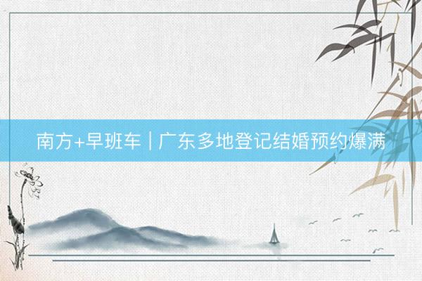 南方+早班车 | 广东多地登记结婚预约爆满