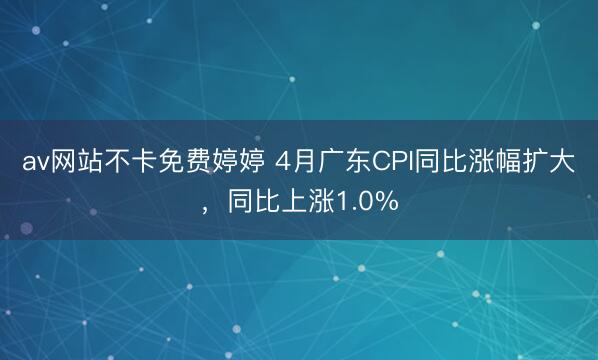 av网站不卡免费婷婷 4月广东CPI同比涨幅扩大，同比上涨1.0%