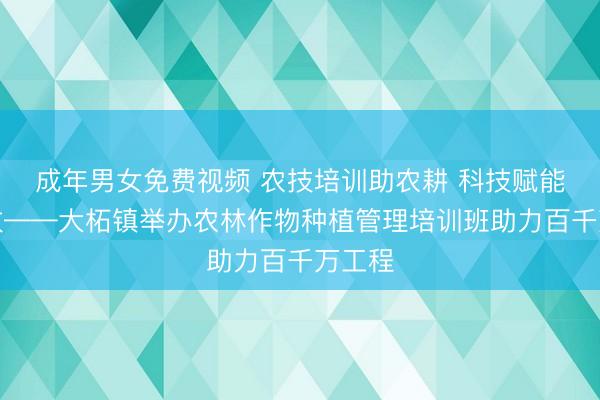 成年男女免费视频 农技培训助农耕 科技赋能促增收——大柘镇举办农林作物种植管理培训班助力百千万工程