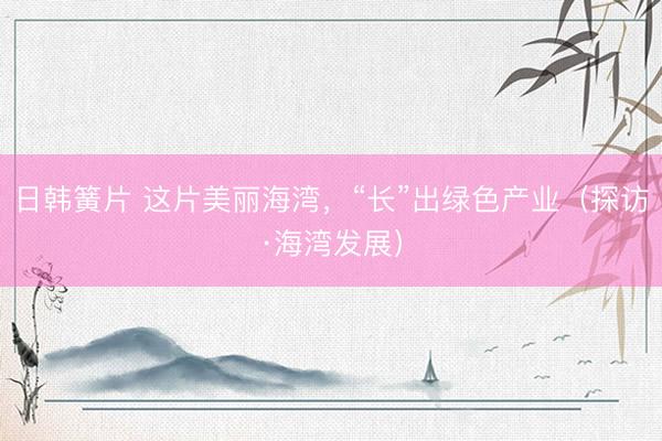 日韩簧片 这片美丽海湾，“长”出绿色产业（探访·海湾发展）