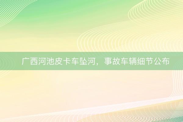 ​广西河池皮卡车坠河，事故车辆细节公布