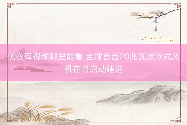 优衣库视频哪里能看 全球首台20兆瓦漂浮式风机在粤启动建造