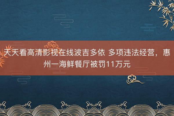 天天看高清影视在线波吉多依 多项违法经营，惠州一海鲜餐厅被罚11万元