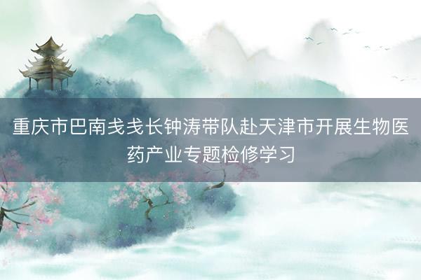 重庆市巴南戋戋长钟涛带队赴天津市开展生物医药产业专题检修学习