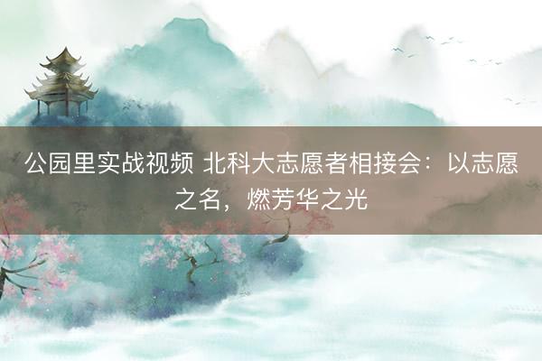 公园里实战视频 北科大志愿者相接会：以志愿之名，燃芳华之光