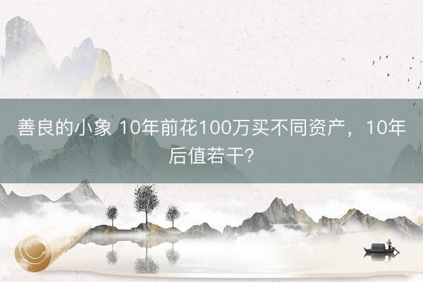 善良的小象 10年前花100万买不同资产，10年后值若干？