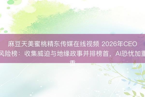 麻豆天美蜜桃精东传媒在线视频 2026年CEO风险榜：收集威迫与地缘政事并排榜首，AI恐忧加重