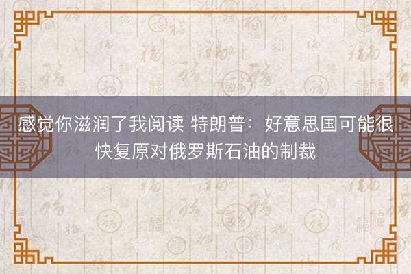 感觉你滋润了我阅读 特朗普：好意思国可能很快复原对俄罗斯石油的制裁