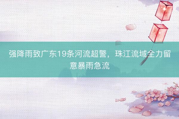 强降雨致广东19条河流超警，珠江流域全力留意暴雨急流